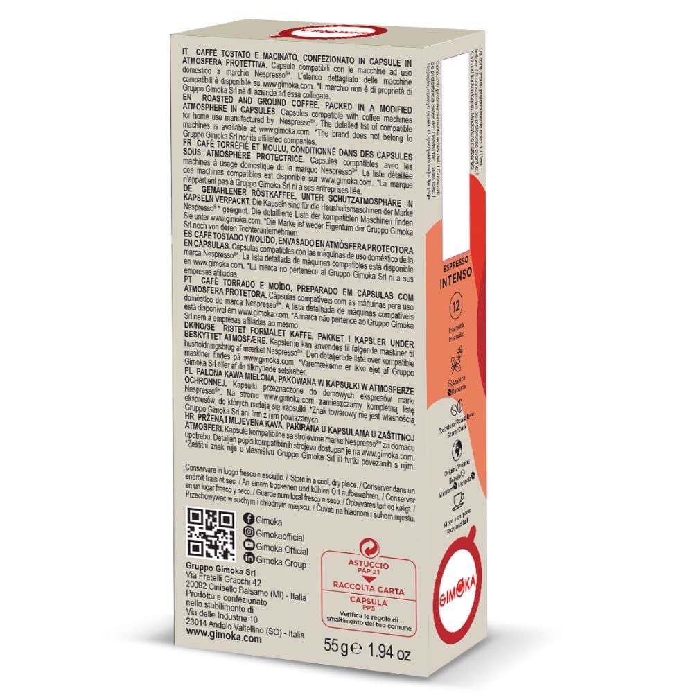 Gimoka Intenso Coffee Capsules - Nespresso Compatible | 100 Count | Caffeinated 4