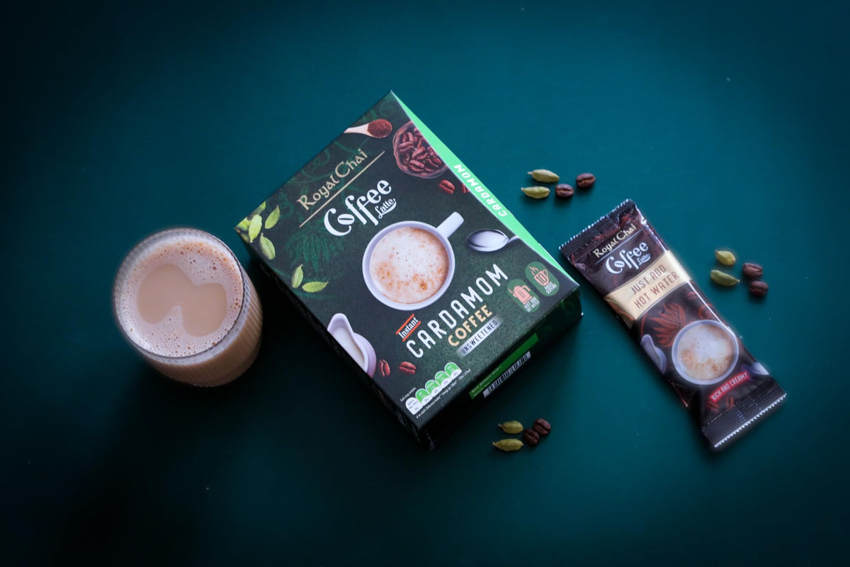 Royal Chai Cardamom Coffee Latte - Unsweetened, 10g Sachets (Pack of 4) 5