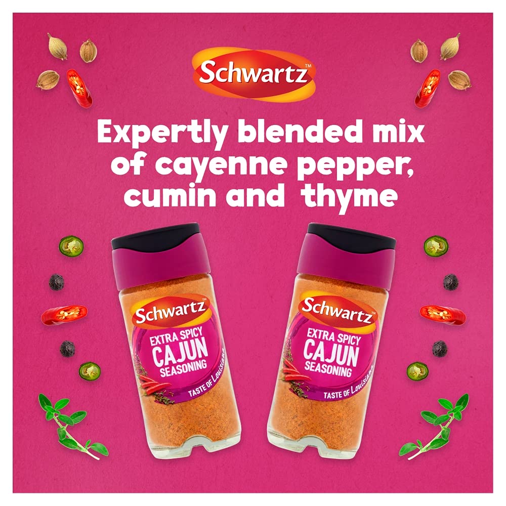 Schwartz Extra Spicy Cajun Seasoning - 42g Jar (Pack of 6)