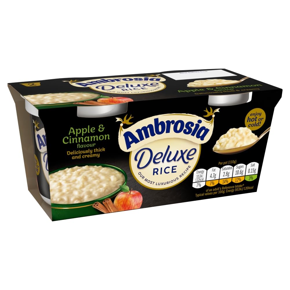 Ambrosia Deluxe Apple & Cinnamon Rice Pudding Pots - Pack of 16 x 110g 4