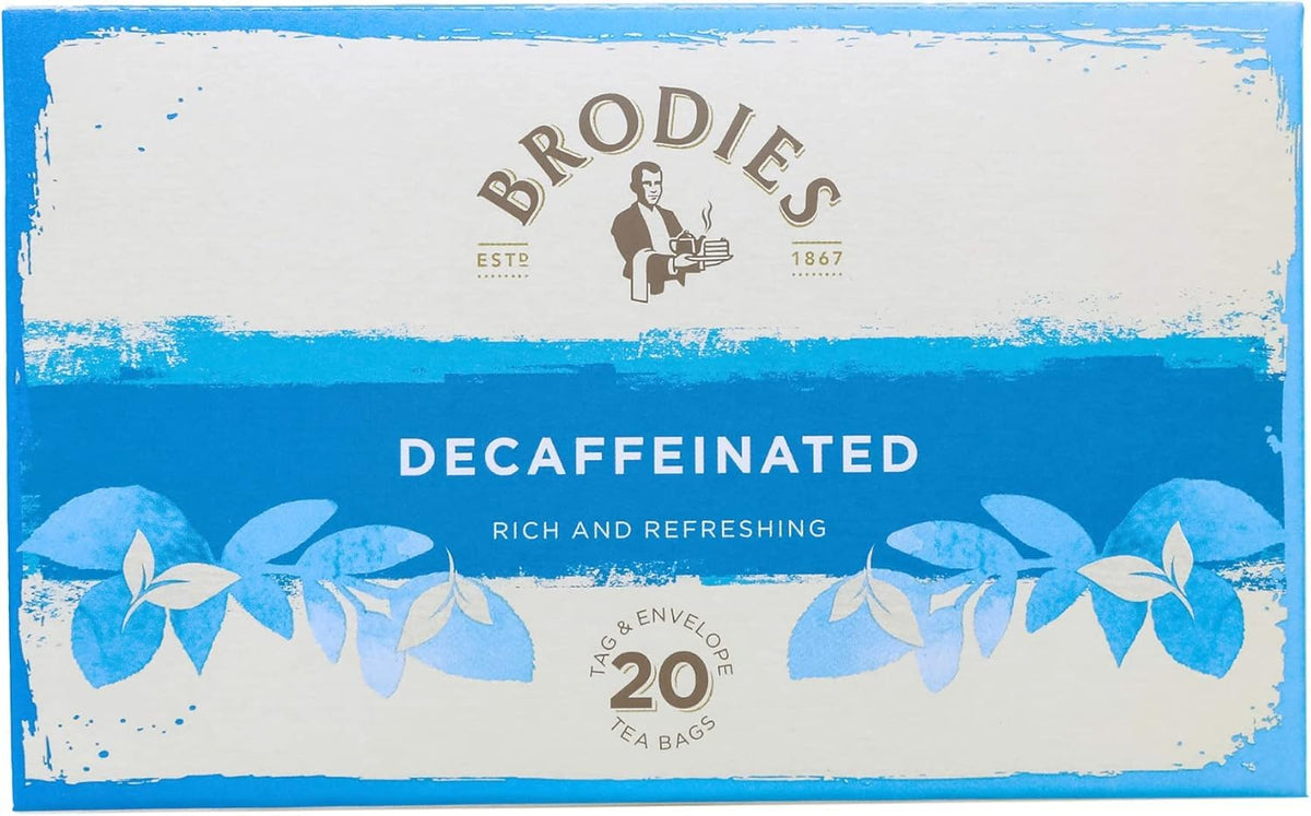 Brodies Decaffeinated Black Tea - Caffeine-Free, Mellow & Refreshing Taste | 120 Tea Bags (6 Boxes of 20) 7