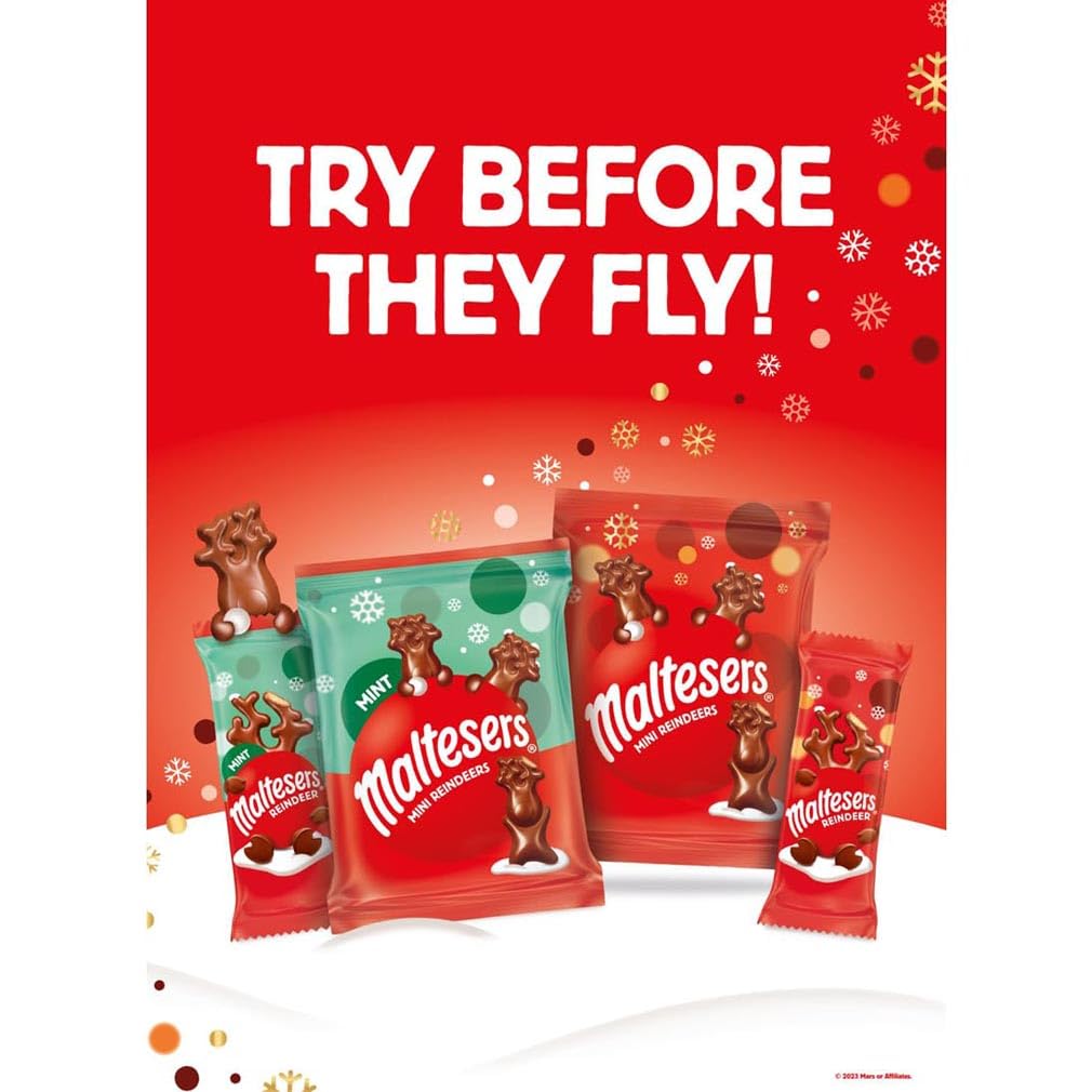 Maltesers Reindeer Chocolate Bar - Honeycomb Malt Filling | 59g | Christmas Edition 6