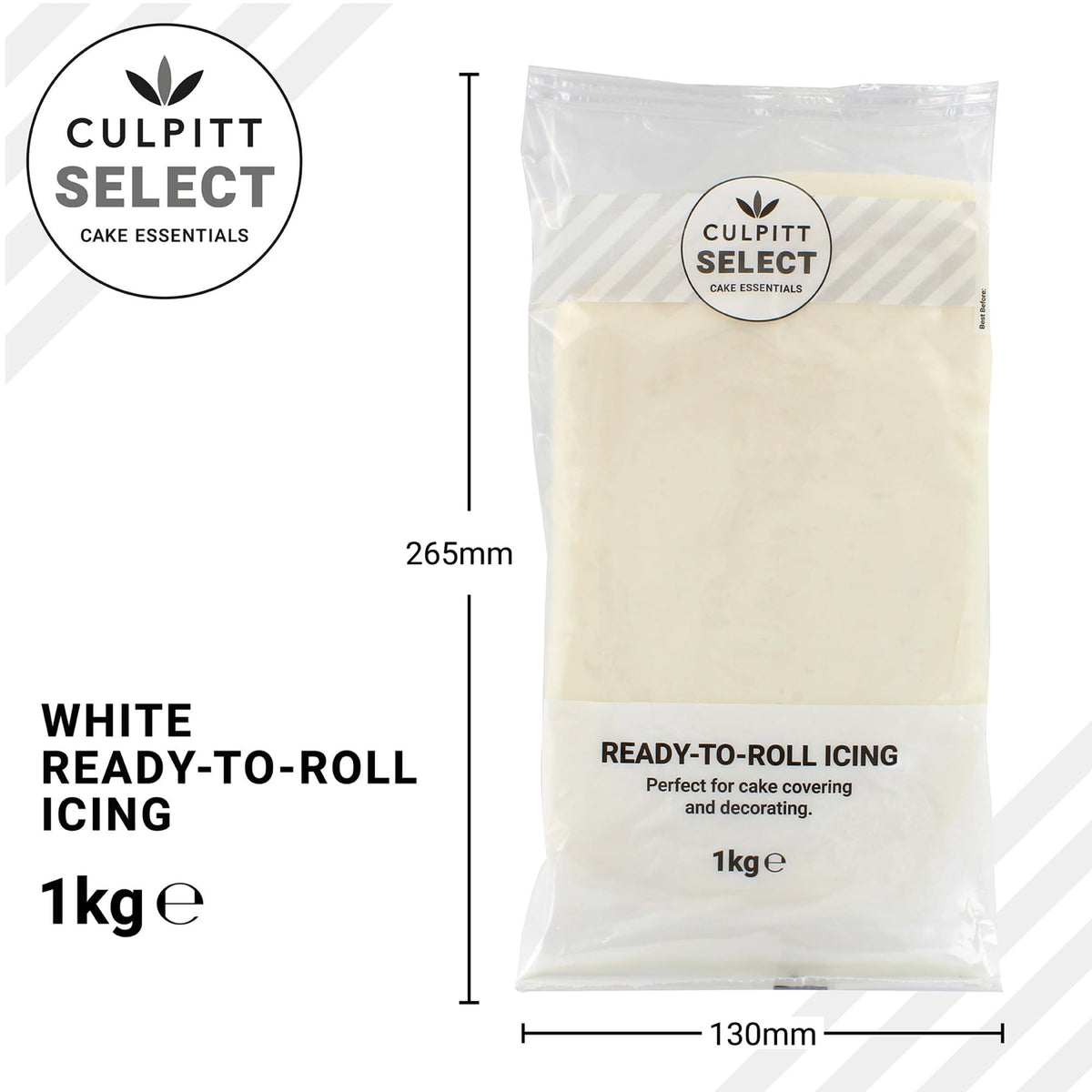 Culpitt Select Ready to Roll Icing - White Fondant Sugar Paste | 1kg | Vanilla Flavour