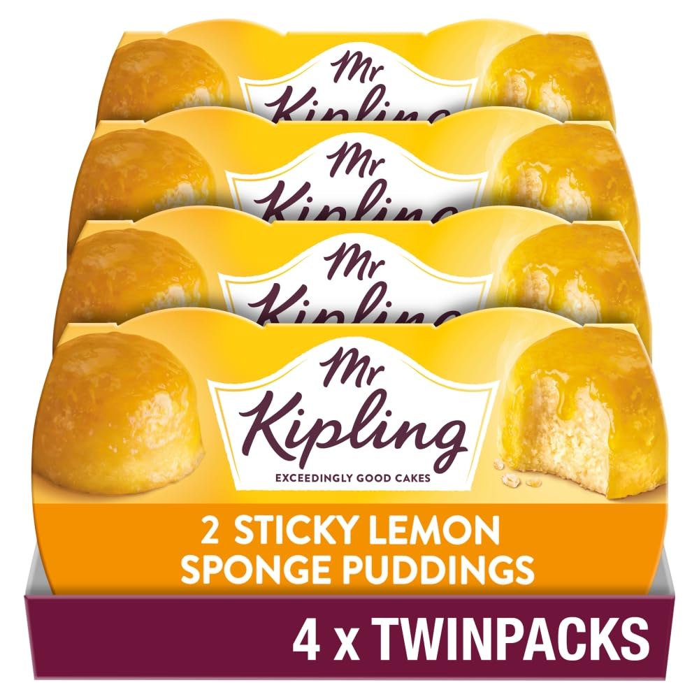 Mr Kipling Sticky Lemon Sponge Pudding Desserts - Pack of 4, 190g 1