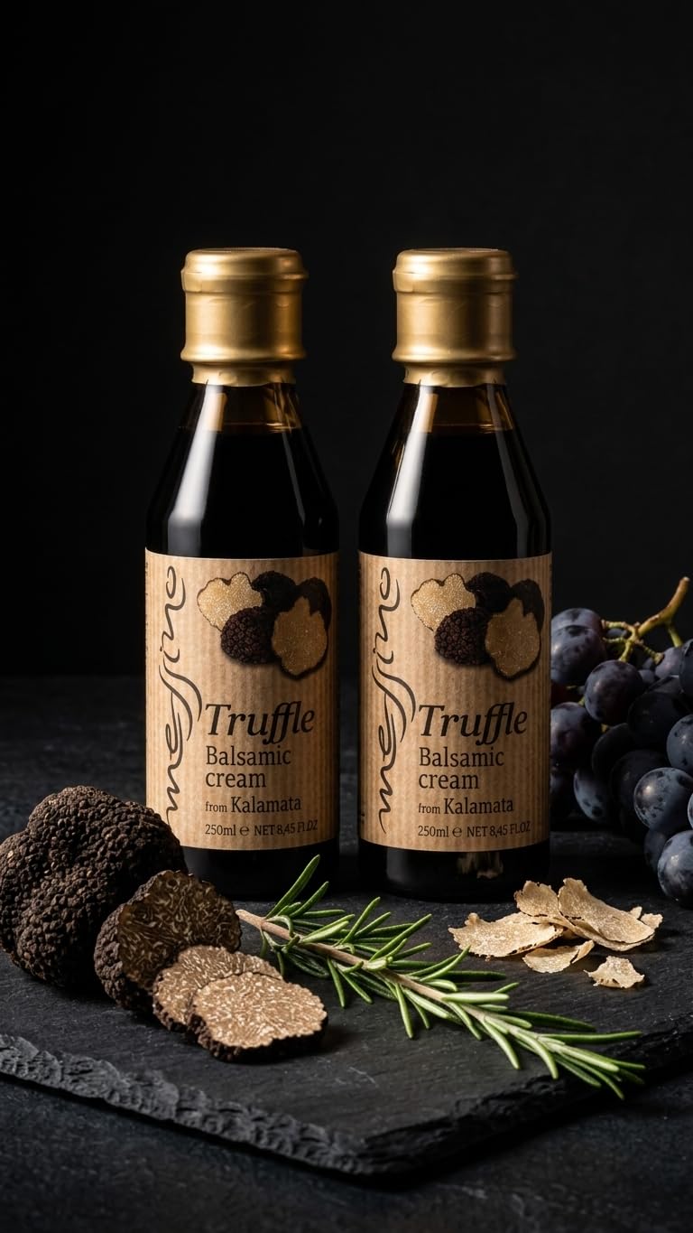 Messino Greek Truffle Balsamic Cream - 2 x 250ml Bottles (500ml Total) | Vegan, No Added Sugar 3