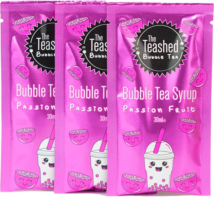 The TeaShed Bubble Tea Kit - 6 Servings of Fruit Flavored Boba & Syrup 5