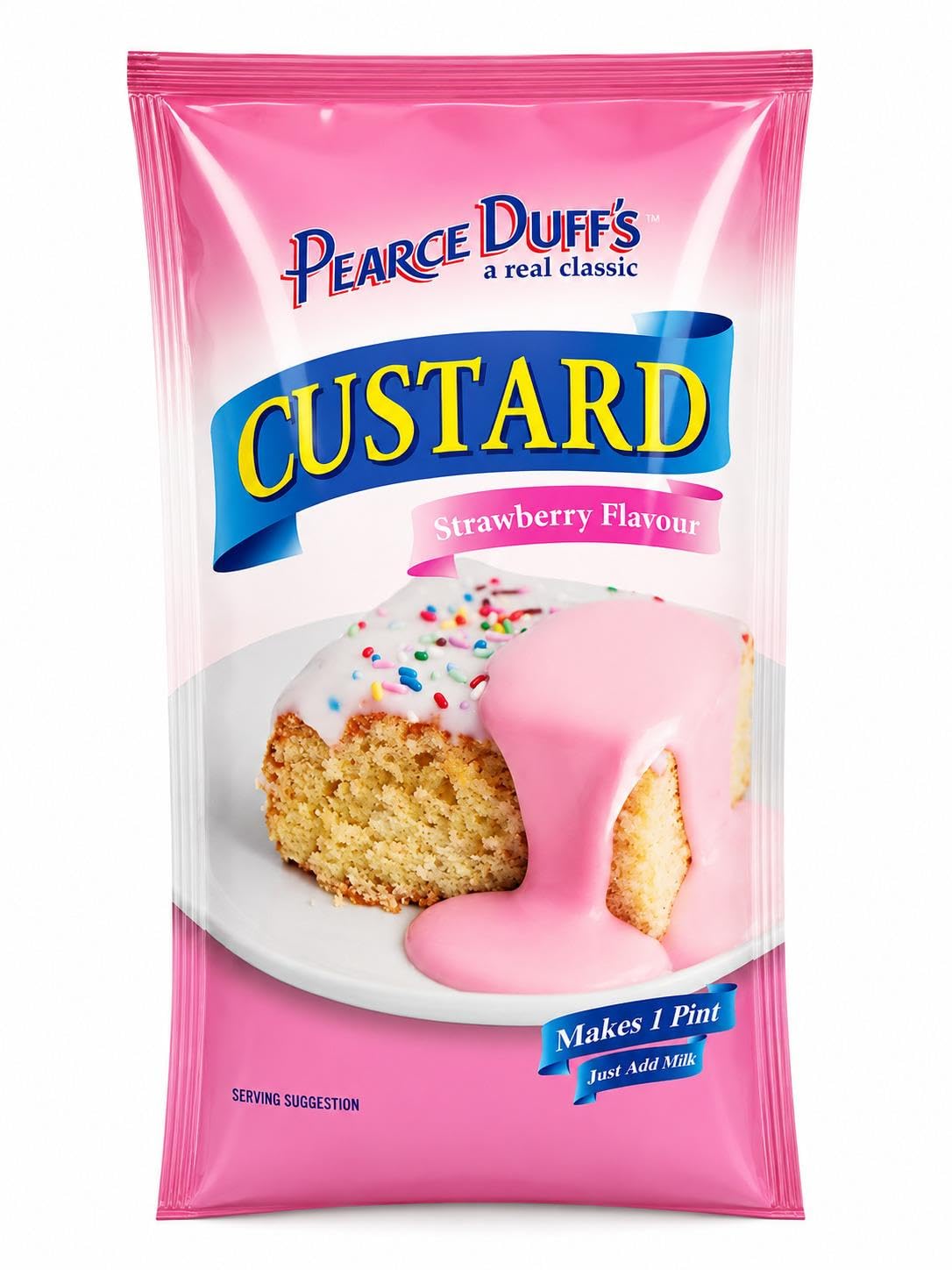 Pearce Duffs Strawberry Custard Powder - Instant Dessert Mix | 12 x 70g Sachets 1