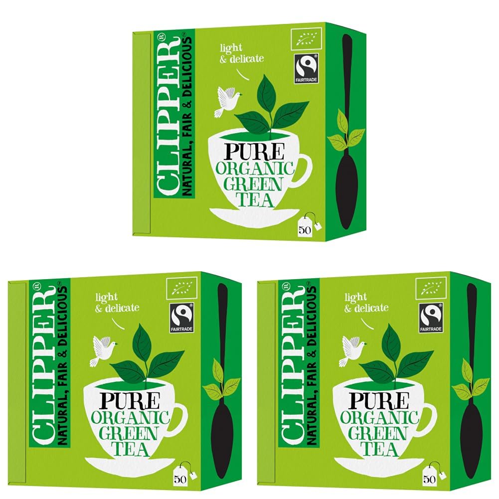 Clipper Organic Pure Green Tea - Fairtrade, 50 Teabags, Compostable