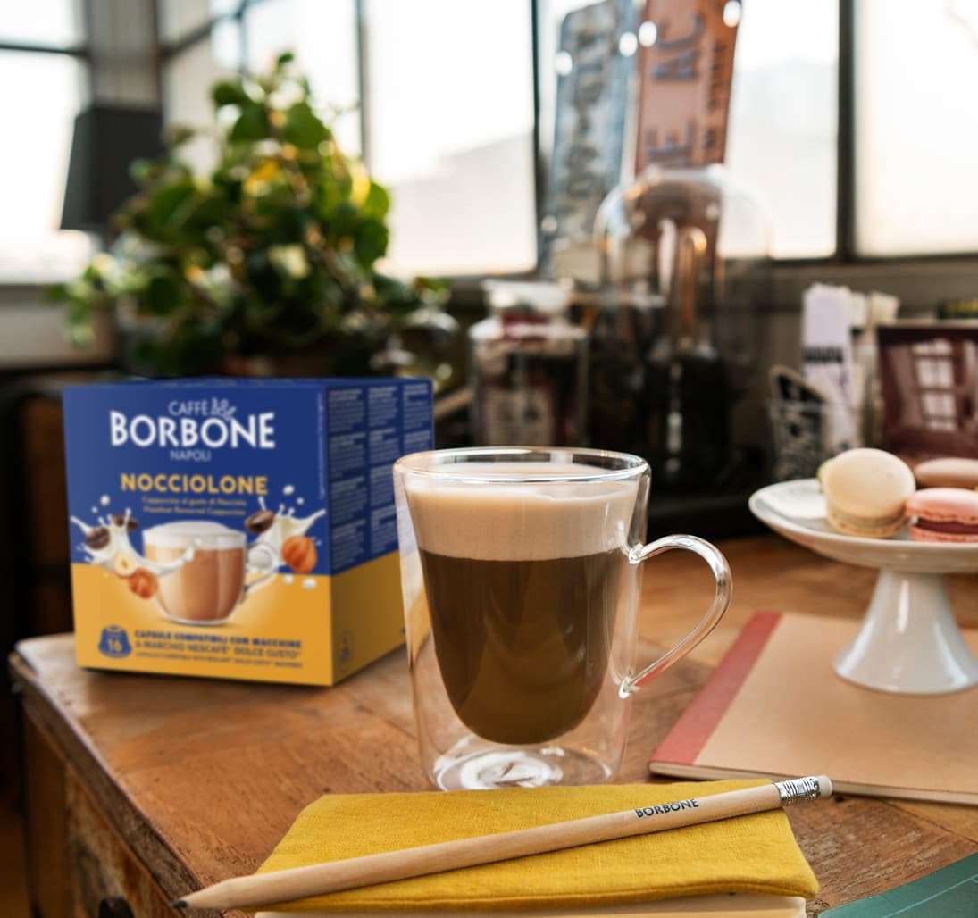 Caffè Borbone Nocciolone Cappuccino Pods - 64 Capsules | Hazelnut Flavor | Dolce Gusto Compatible 3