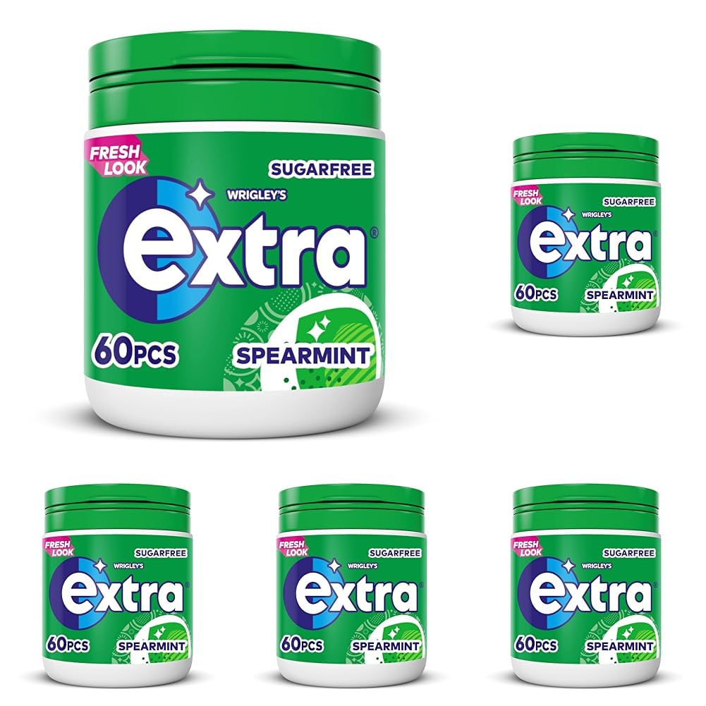Extra Spearmint Sugar-Free Chewing Gum Bottle - 60 Pieces