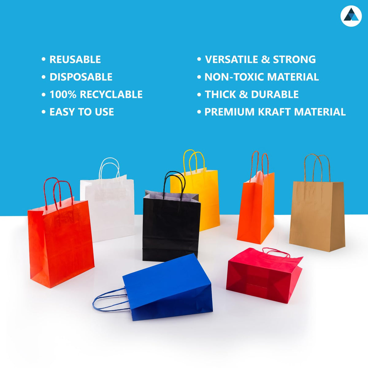 Nationwide Paper Kraft Paper Bags - Small Gift & Party Bags with Twist Handles, 25 Count, Brown 4
