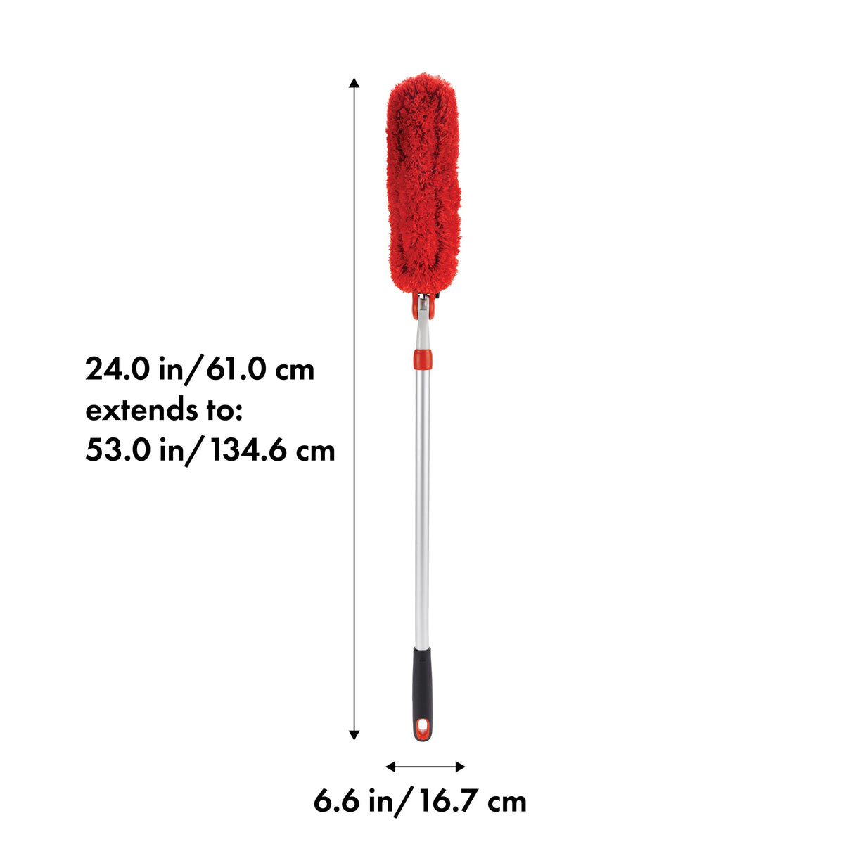 OXO Good Grips Extendable Microfiber Duster - Extends to 137cm, 270° Rotating Head 4