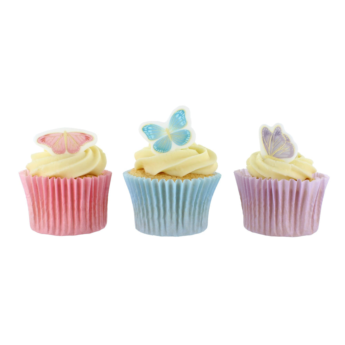 Culpitt Butterfly Sugar Decorations - 32 Edible Cupcake Toppers | Fondant Icing | 25mm-40mm 7