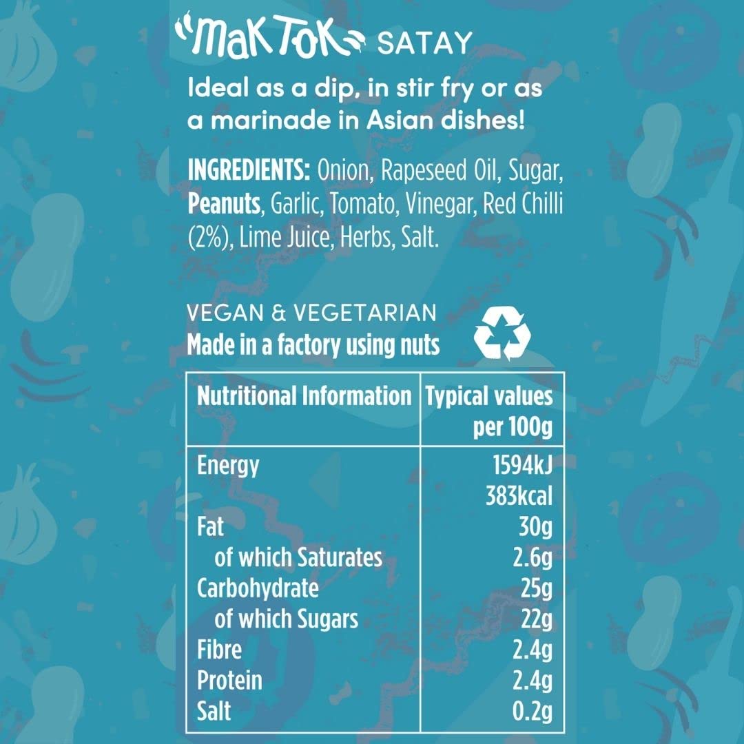 Mak Tok Authentic Malaysian Satay Chilli Paste - Mild Heat, All Natural Ingredients, Vegan Friendly, 190g 3