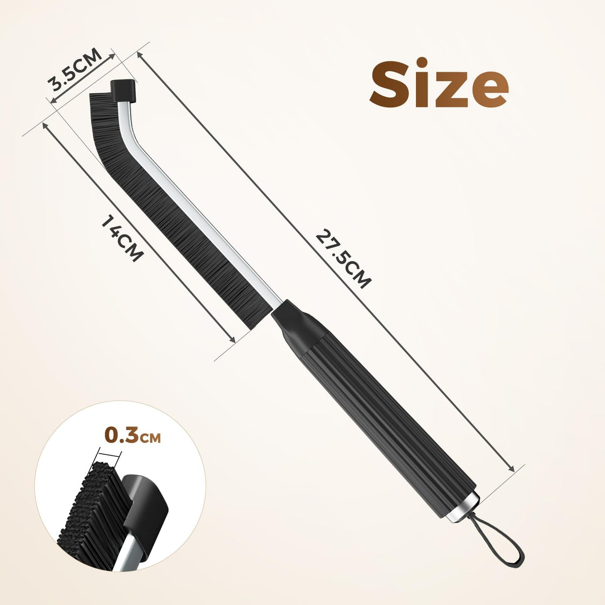 Oderra Crevice Cleaning Brush - 4 Pcs | Hard Bristle | Black 7
