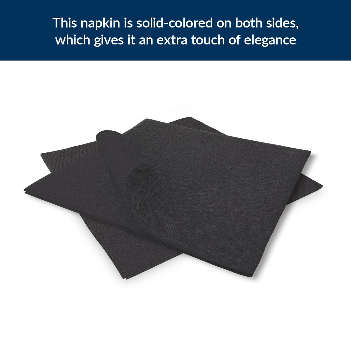 PAW Decor Collection Soft Linen Feel Napkins - 40 x 40 cm, 50 Pack, Black 8