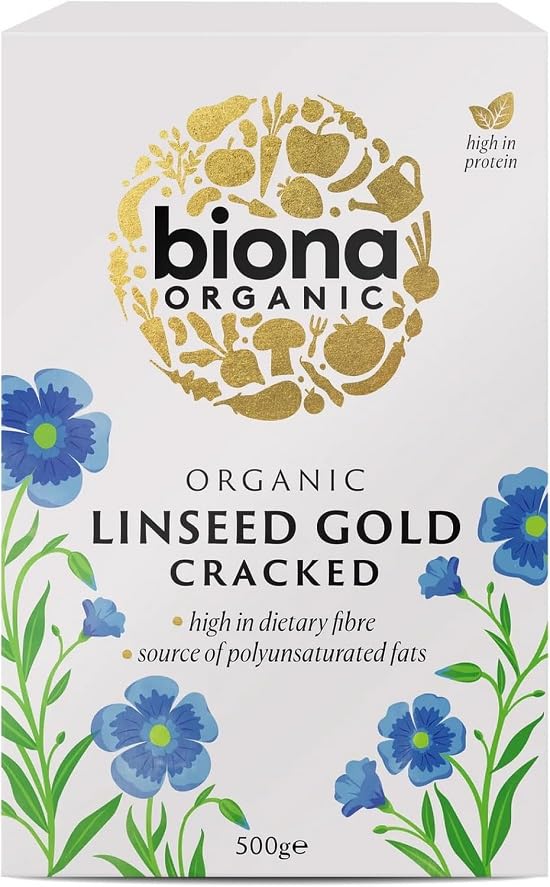 Biona Organic Cracked Linseed - Good Source of Omega-3 | 500g (Pack of 3)