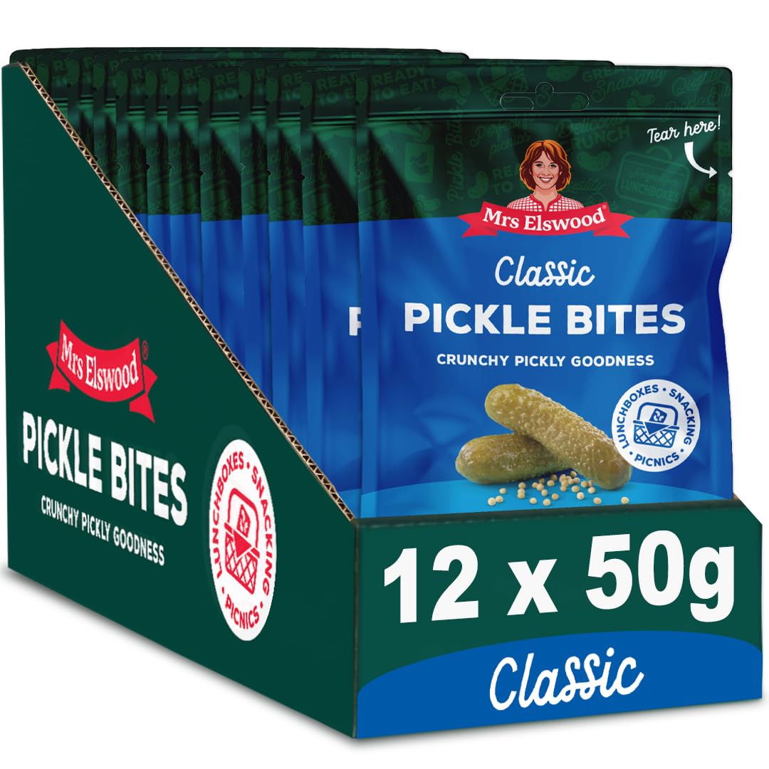 Mrs Elswood Classic Pickle Bites - 50g Pouches (Pack of 12)