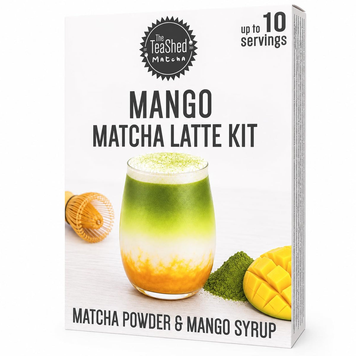 The TeaShed Mango Matcha Latte Kit - Makes 10 Drinks | 150g Pack