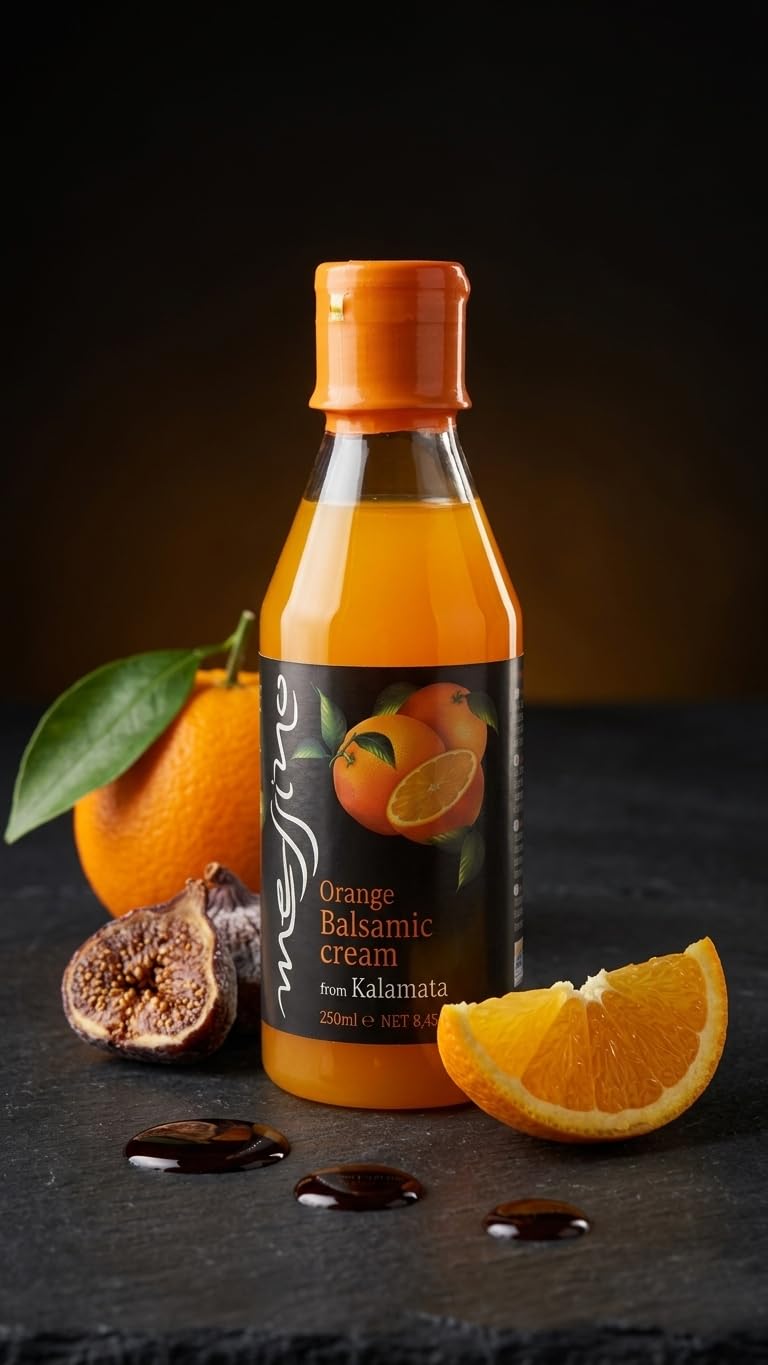 Messino Greek Orange Balsamic Cream - Fruity White Balsamic Glaze with Real Orange, 2 x 250ml Bottles 4