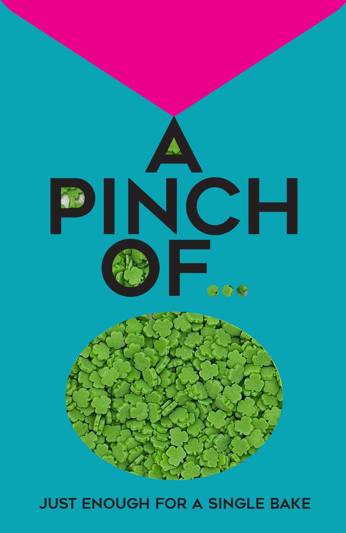A Pinch of Green Shamrocks Sprinkles - St Patrick's Day Cake Decorations | 25g