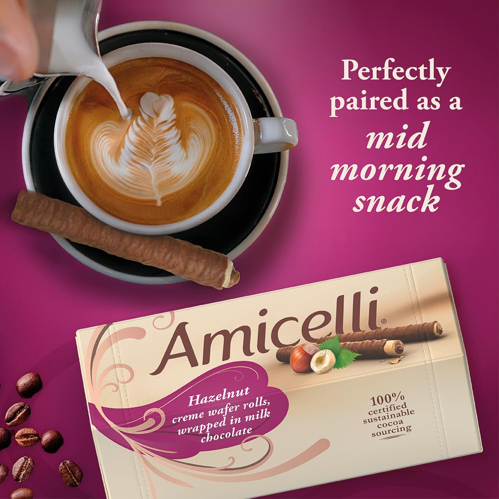 Amicelli Original Hazelnut Crème Wafer Rolls - 600g Pack of 3 4