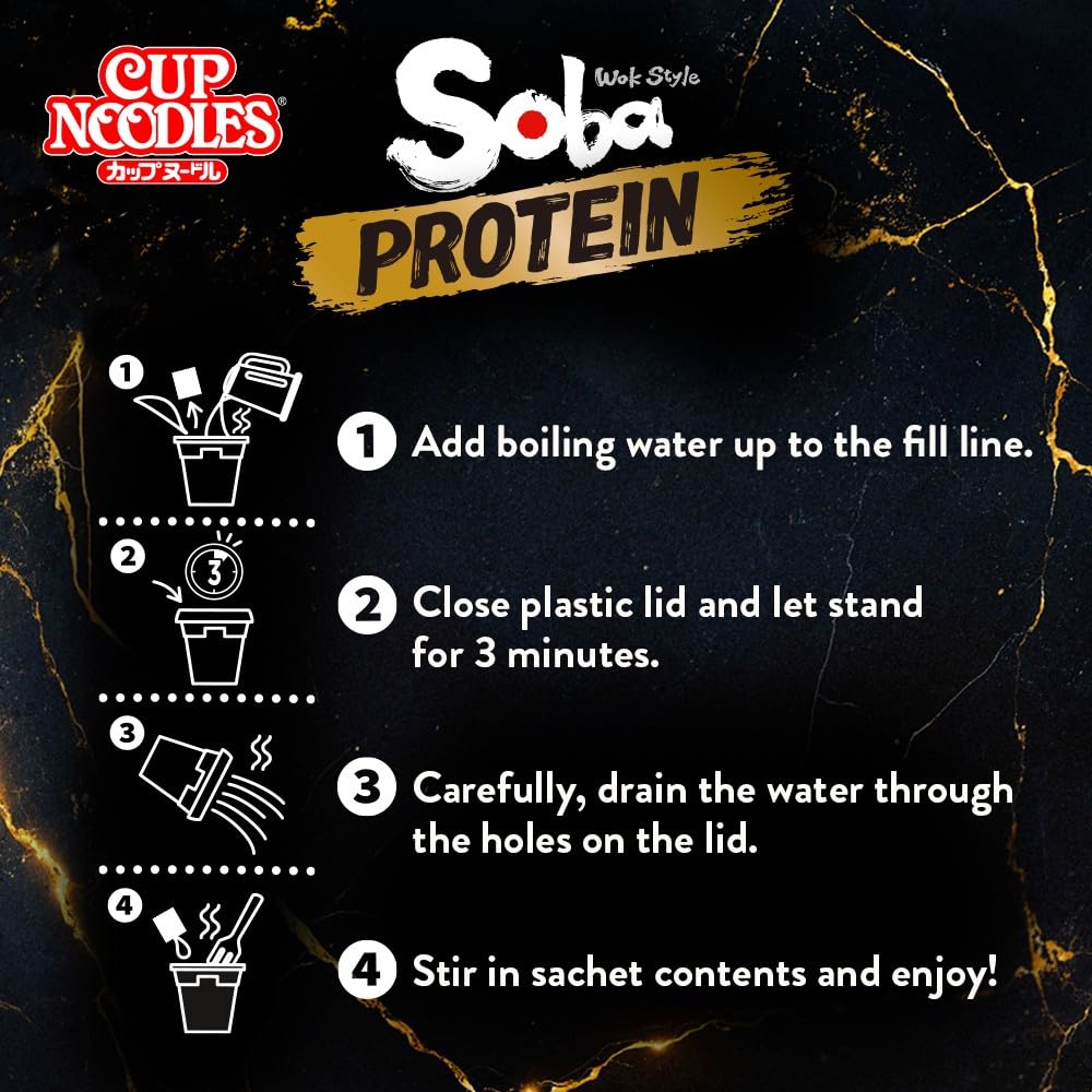 NISSIN Soba Protein Chilli Instant Noodles - 18g Protein, 8 Pack 6