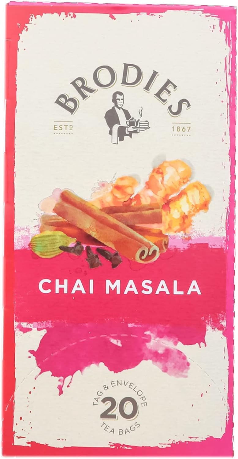 Brodies Chai Masala Black Tea - 6 Boxes of 20 Tea Bags (120 Total) 6