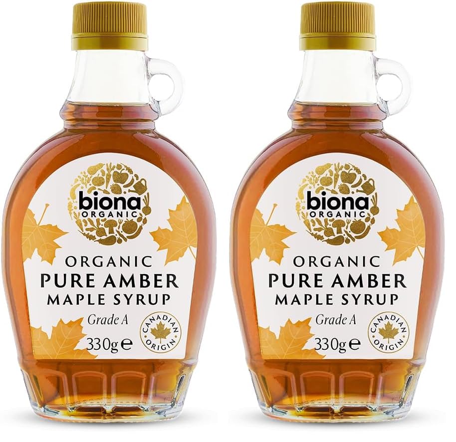 Biona Organic Maple Syrup - Amber Grade A, Pure Canadian Sweetener | 330ml (Pack of 2)