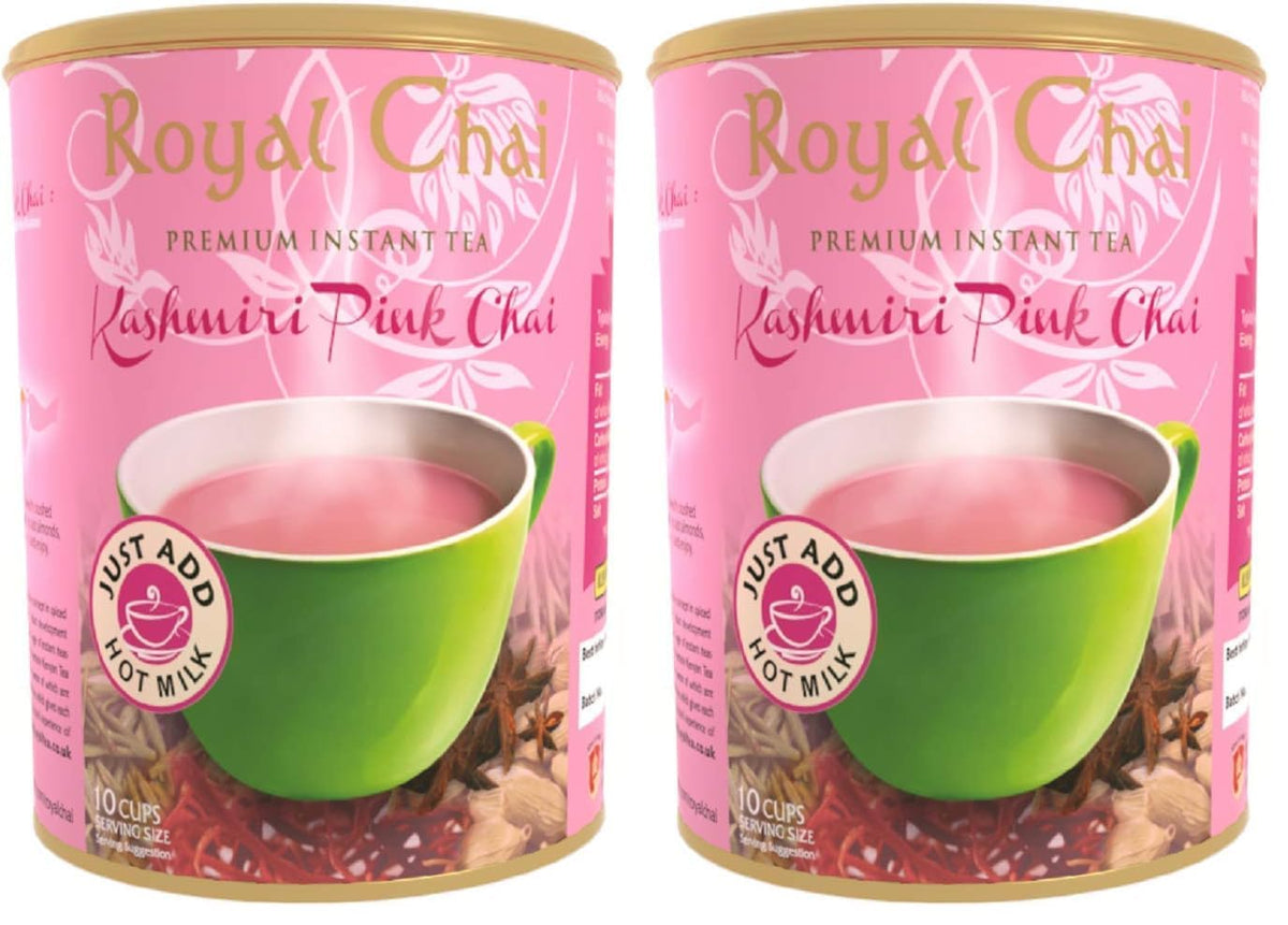 Royal Chai Kashmiri Pink Chai Unsweetened Powder - Authentic Indian Taste | 800g Pack of 2