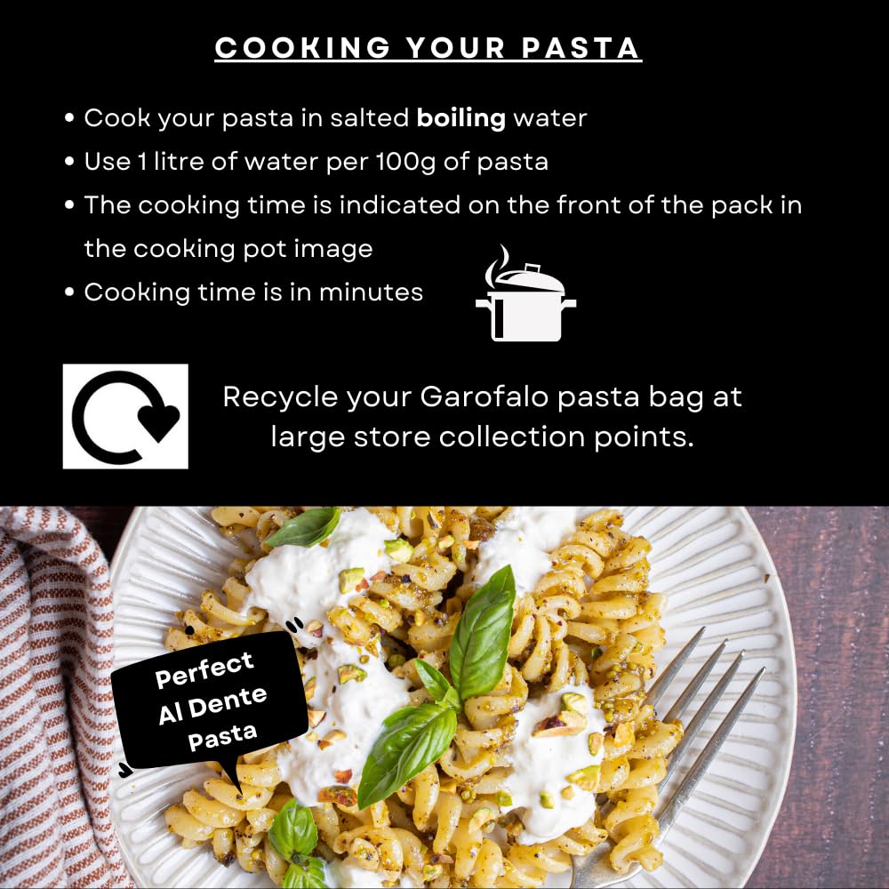 Garofalo Fusilli Italian Dry Pasta - 1kg Pack | Bronze-Drawn | Durum Wheat Semolina 7