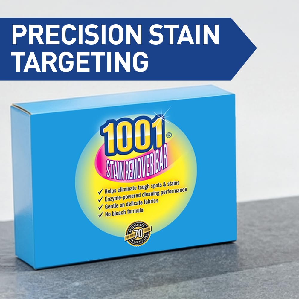 1001 Stain Remover Bar - Direct-to-Stain Action, Enzyme-Powered, Odour Eliminating, 100g 4