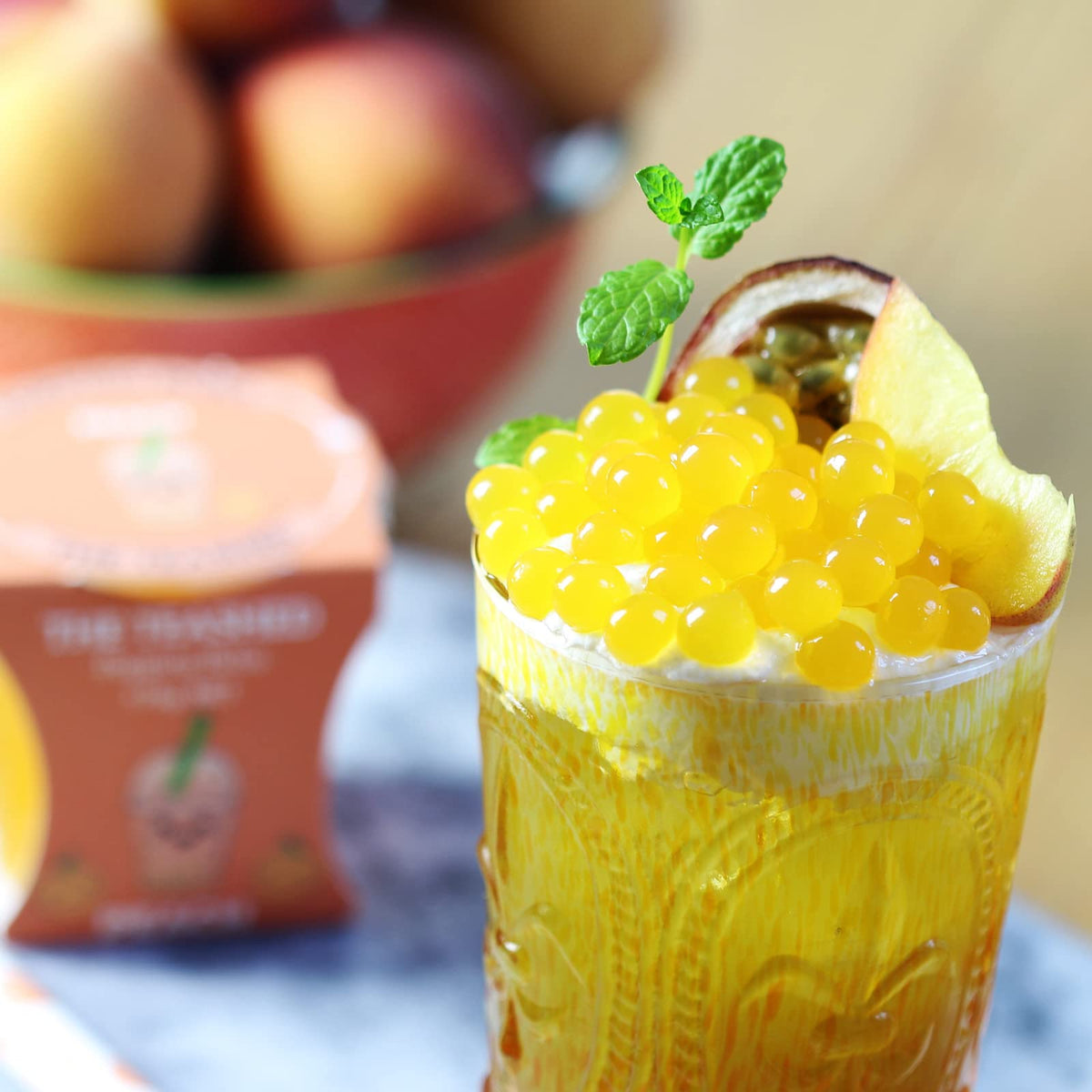 The TeaShed Bubble Tea Kit - 6 Servings of Fruit Flavored Boba & Syrup 3