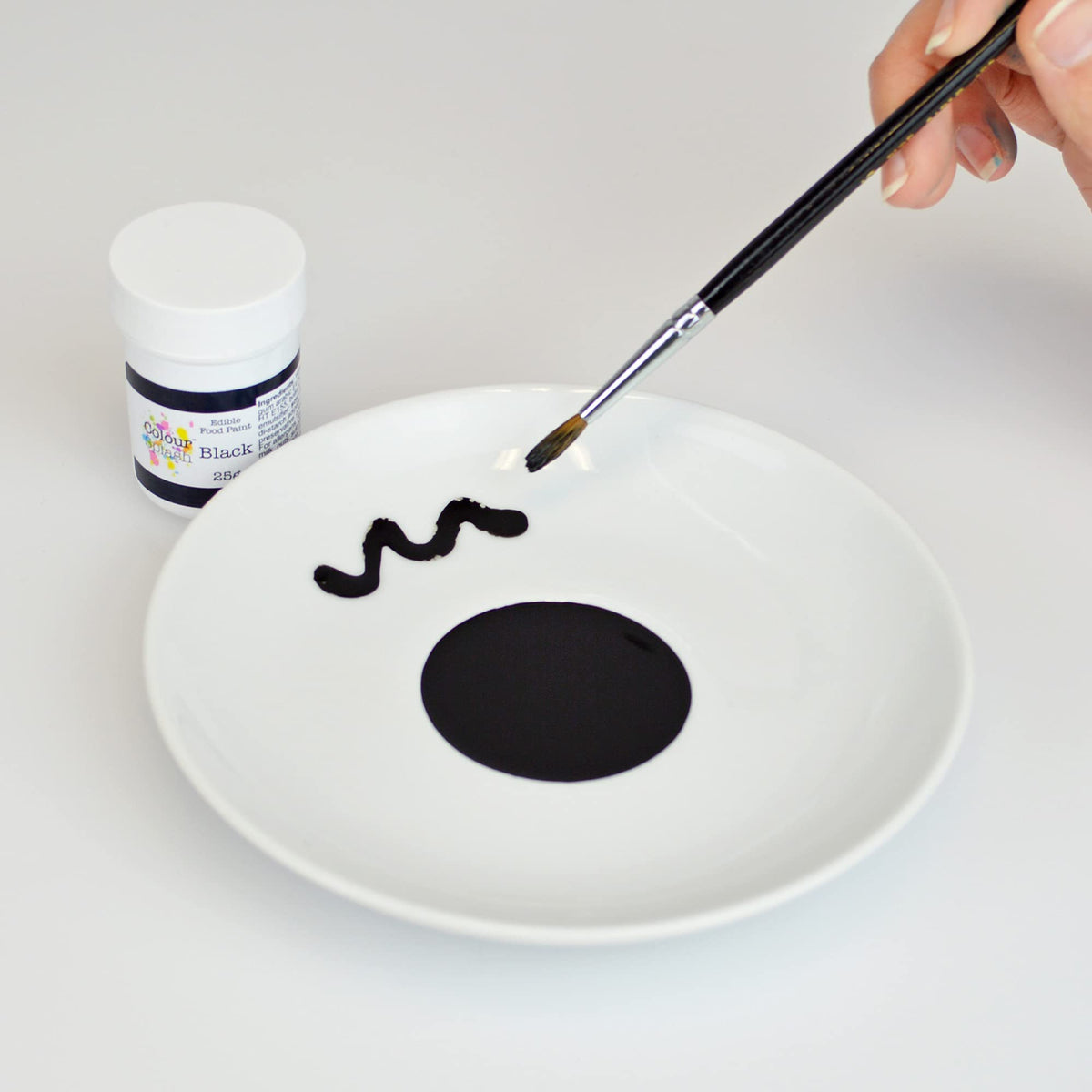 Colour Splash Black Edible Food Paint - 25g Pot | Matt Finish | Vegan & Vegetarian Friendly 3