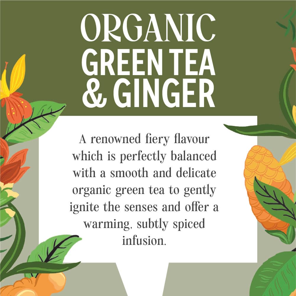 Heath & Heather Organic Green Tea with Ginger - Immunity Support | 20 Count Teabags | Gluten Free 3