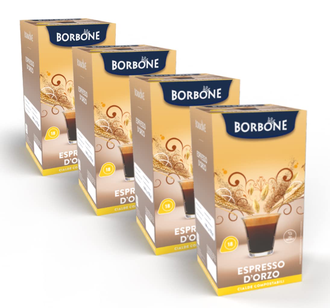 Caffè Borbone Barley Espresso - 72 Paper Pods, Caffeine-Free, Plant-Based