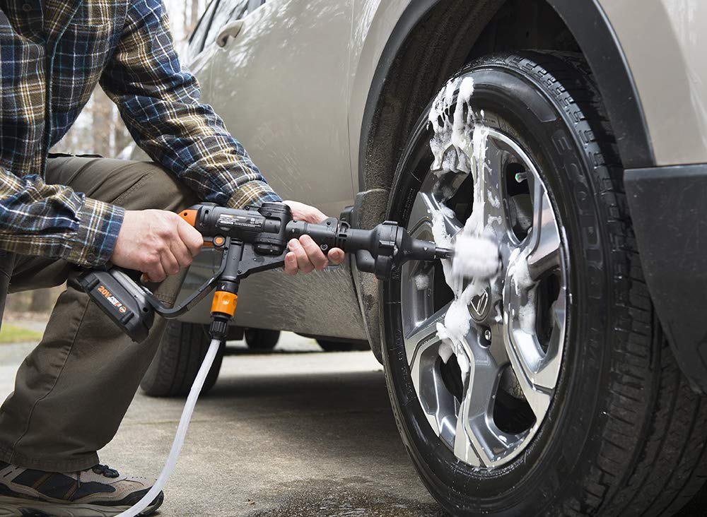 WORX WA4042 Hydroshot Wheel Ball Brush Accessory - Deep Cleaning for Vehicle Alloys 5
