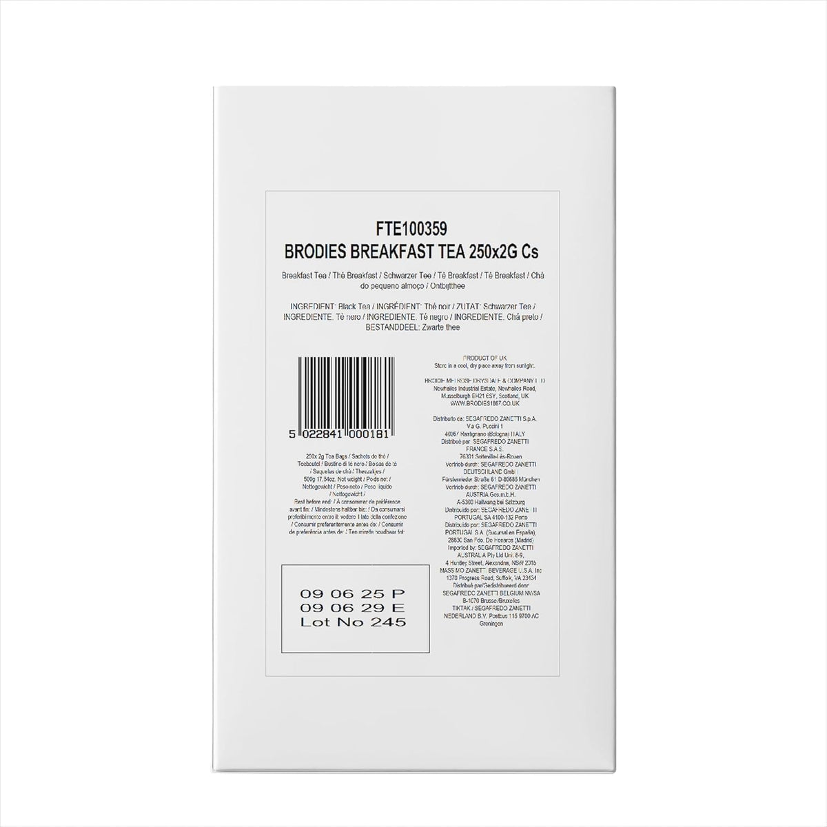 Brodies Breakfast Tea - 250 Tag & Envelope Teabags | Rich Blend | Eco-Friendly Dispenser Box 7