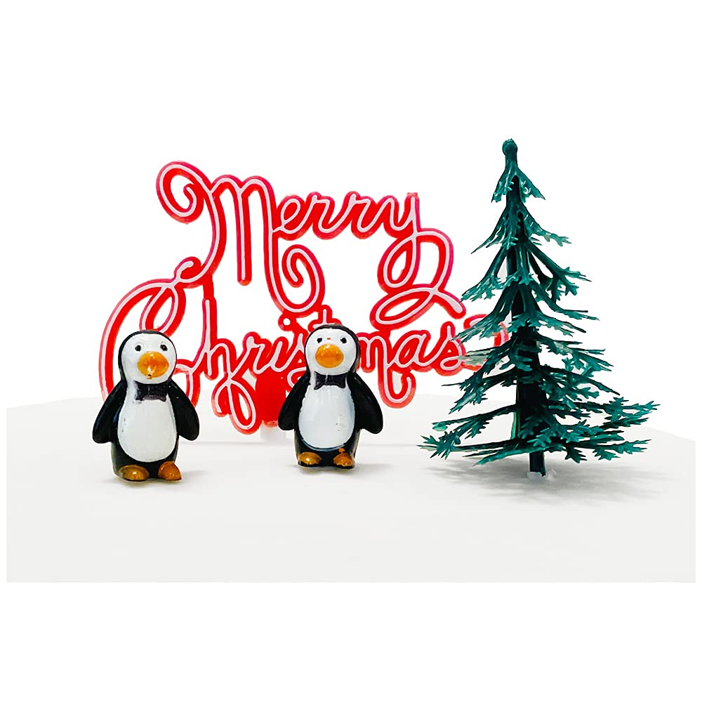 Anniversary House 4-Piece Nostalgic Penguins Scene Cake Decorating Kit