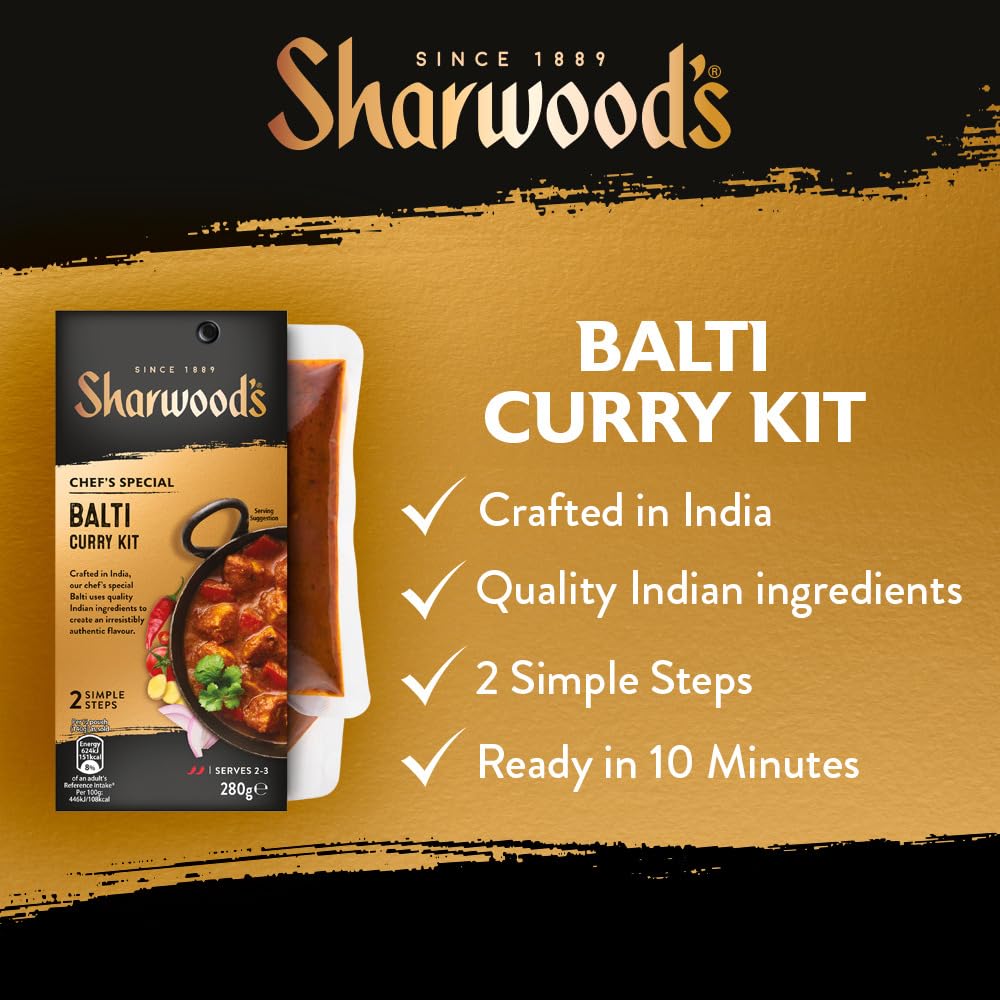 Sharwood's Chef's Special Balti Curry Kit - Authentic Indian Flavours | 5 x 280g Packs 4