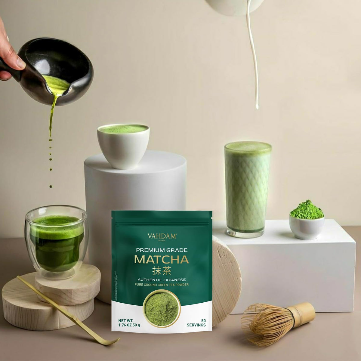 VAHDAM Premium Matcha Green Tea Powder - Smooth, Mild Taste | 50g | Shizuoka, Japan Origin 8