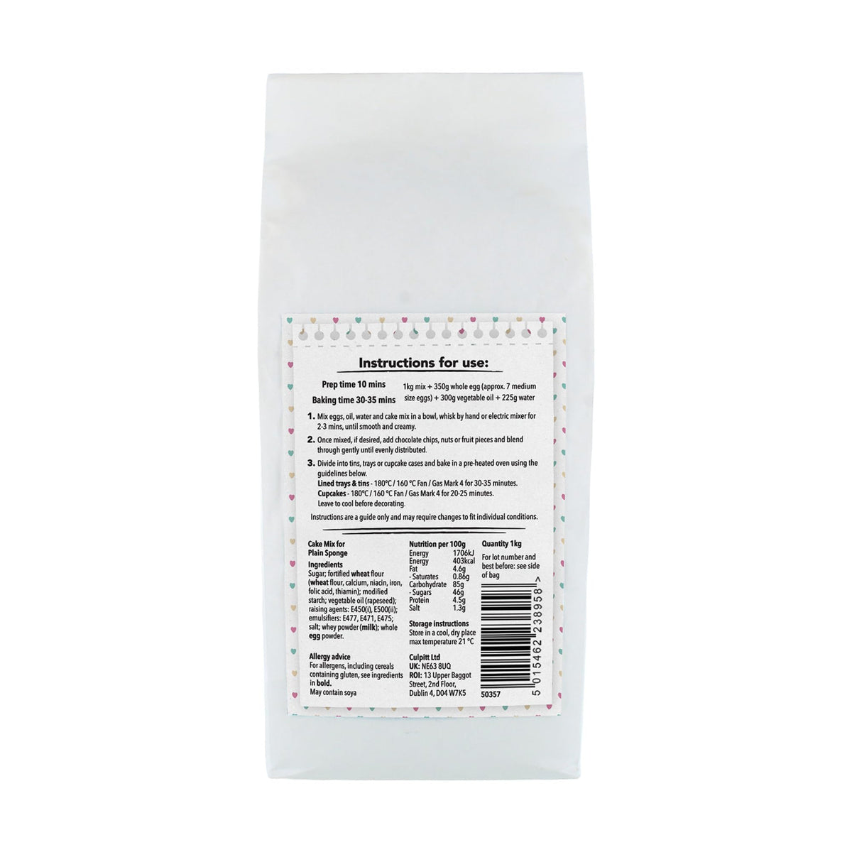 Baked With Love Plain Cake Mix - 1kg | Makes 40 Cupcakes or 4 x 7" Cakes | Easy Bake Sponge 6