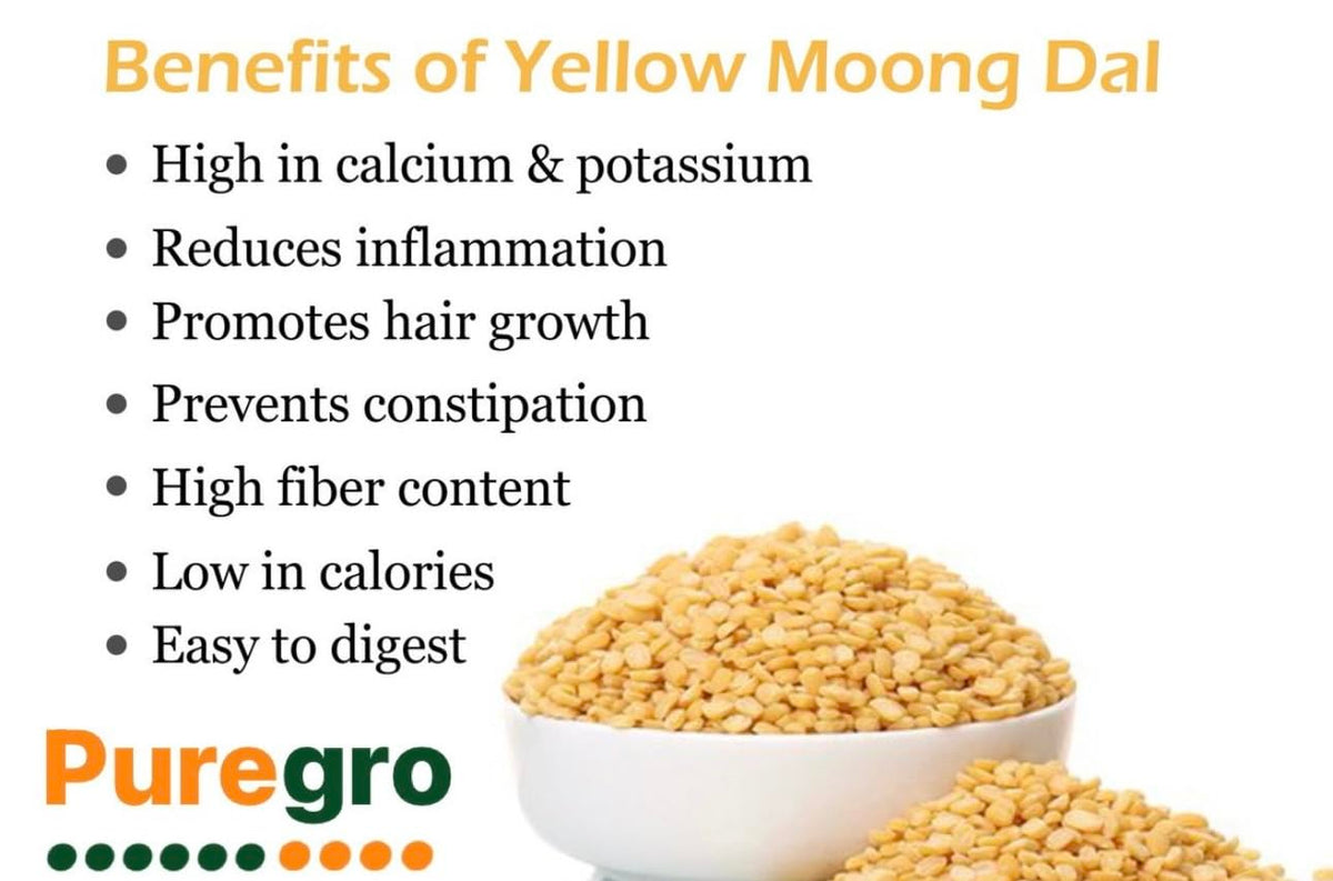 Puregro Yellow Moong Dal - Split & Hulled Lentils | 500g | Rich in Potassium & Iron 2