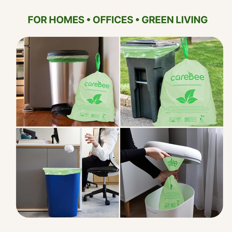 CareBee Drawstring Bin Bags - Heavy Duty, Leakproof, 40 Pack, 60L Capacity 5