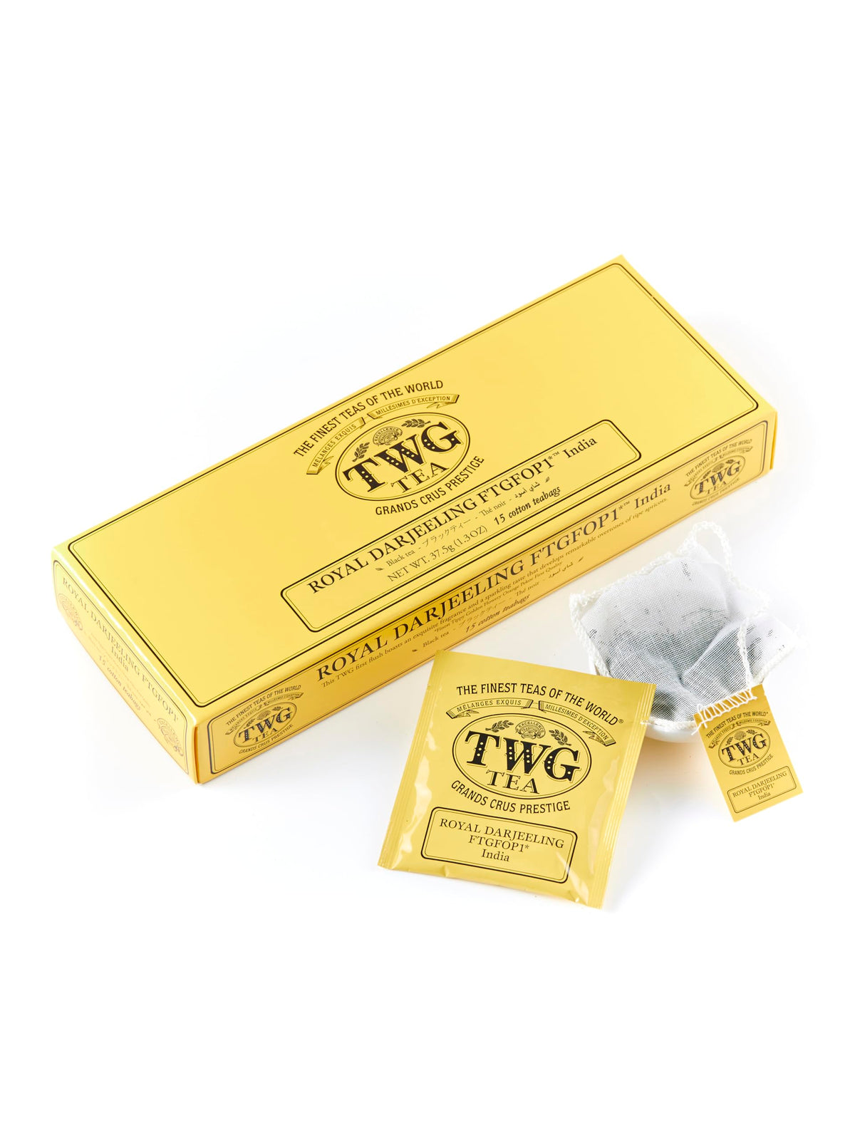 TWG Tea Royal Darjeeling FTGFOP1 Black Tea - 15 Hand-Sewn Teabags | Ripe Apricots | 40g 1