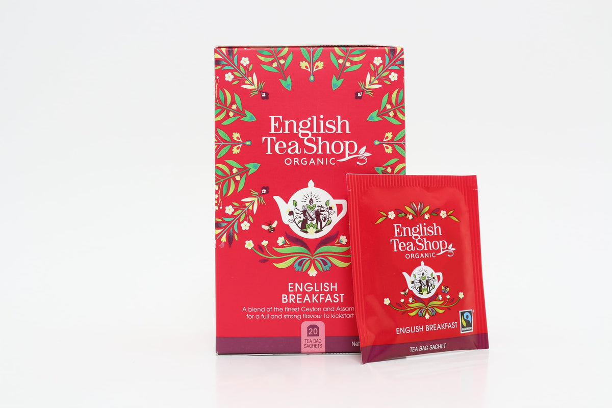English Tea Shop English Breakfast Tea - Organic Ceylon Black Tea, 20 Sachets per Box, Pack of 3 3