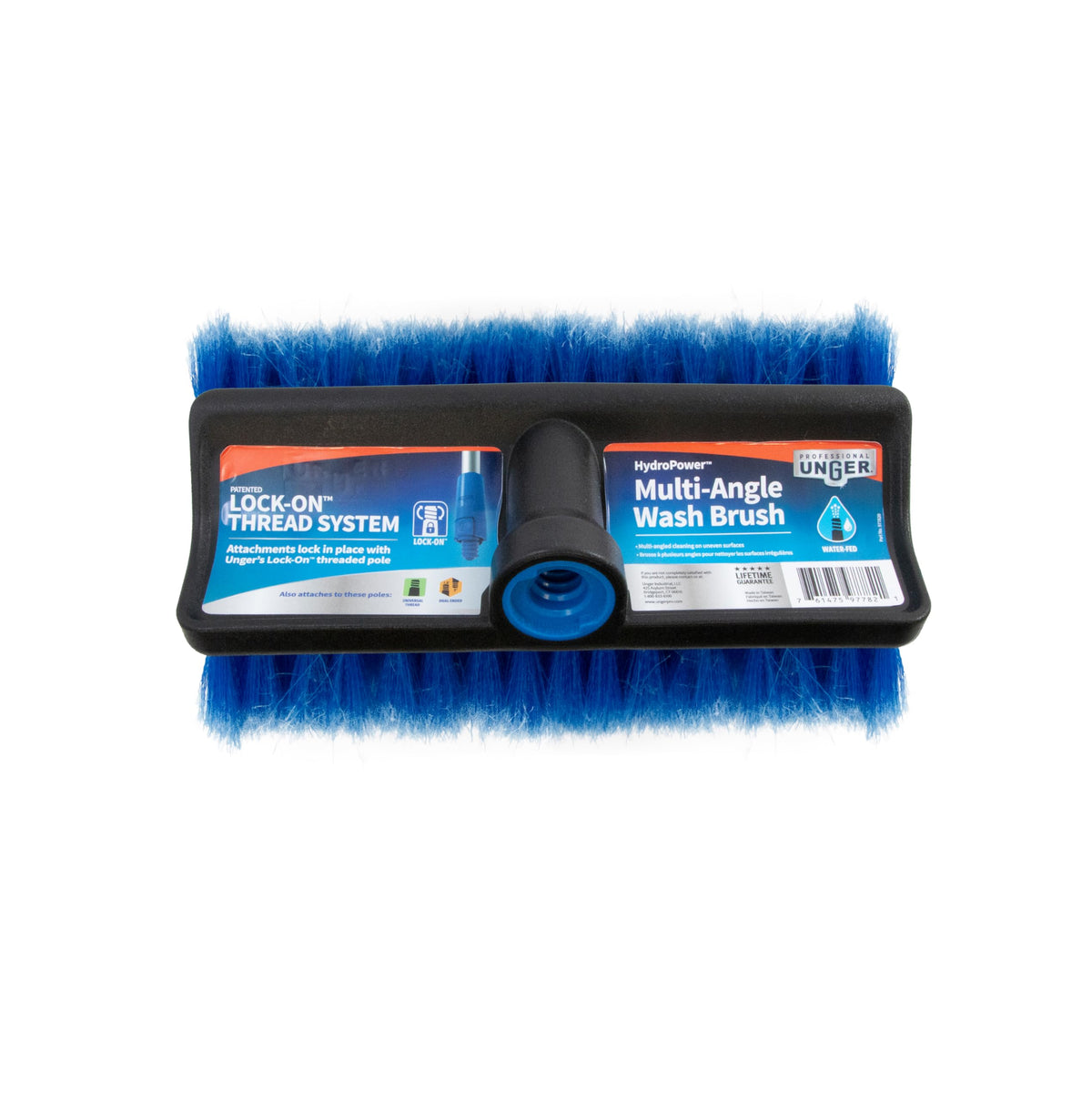 Unger Bi-Level Soft Wash Brush - 10' Length | Soft Bristles | Lock-On Compatible 8