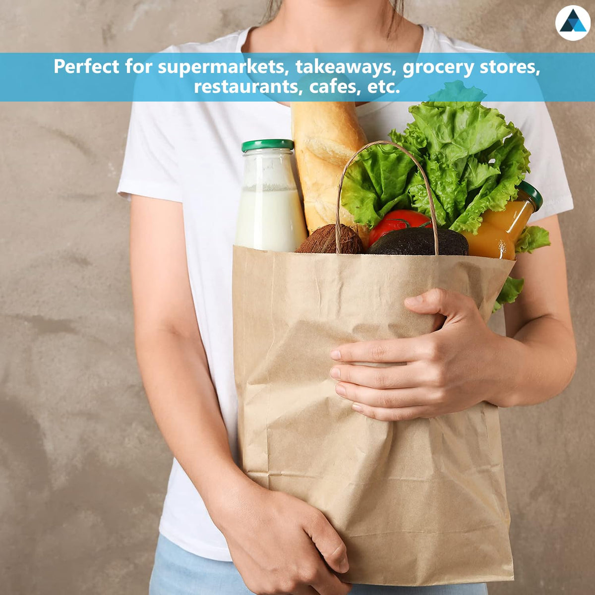 Nationwide Paper Extra Small Kraft Paper Bags with Handles - 50 Count | Food-Grade | Recyclable 2