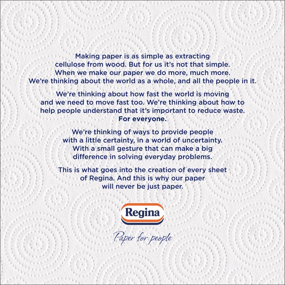 Regina Thirst Pockets Kitchen Roll - 6 Extra-Long Rolls | 600 Double Layered Sheets | High Absorbent 7