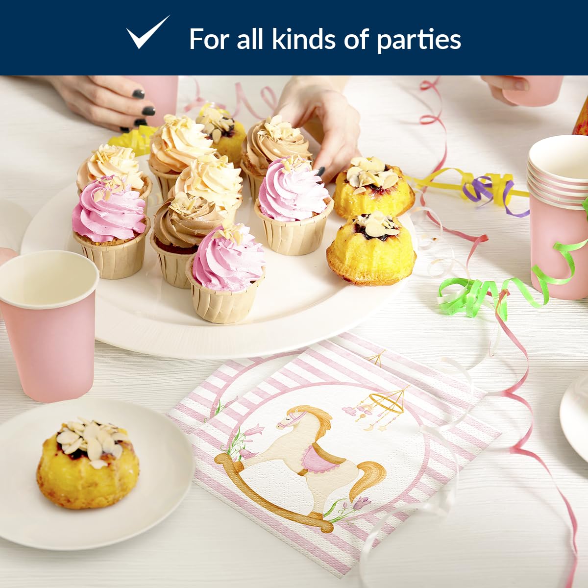 PAW Decor Collection Paper Napkins - Pastel Dream Pink, 33 x 33 cm, 20 Pack 4